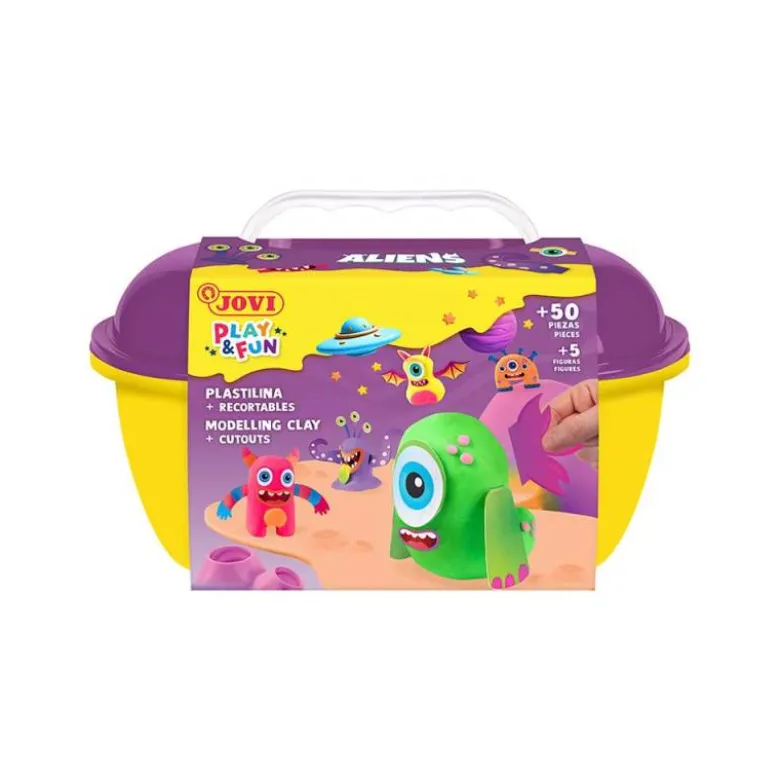 JUEGO JOVI PLAY&FUN PLASTILINA COFRE ALIENS