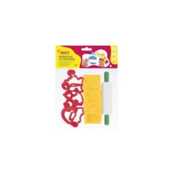 JUEGO JOVI RODILLO PARA PLASTILINA + 12 MOLDES FORMAS SURTIDAS