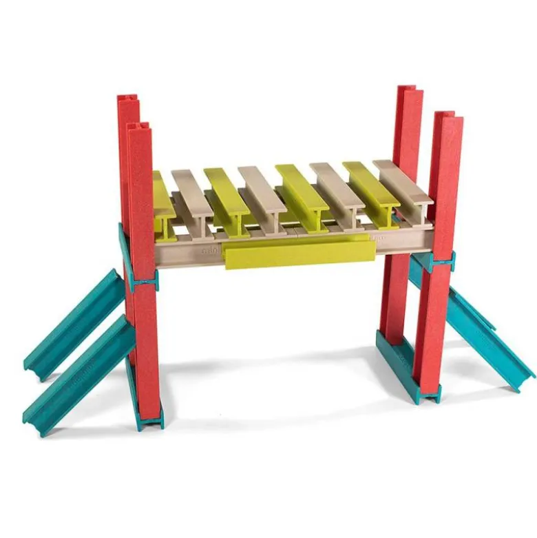 JUEGO MINILAND DE CONSTRUCCION COMPUESTO DE 32 VIGAS MATERIAL ECO 150X210X150 MM