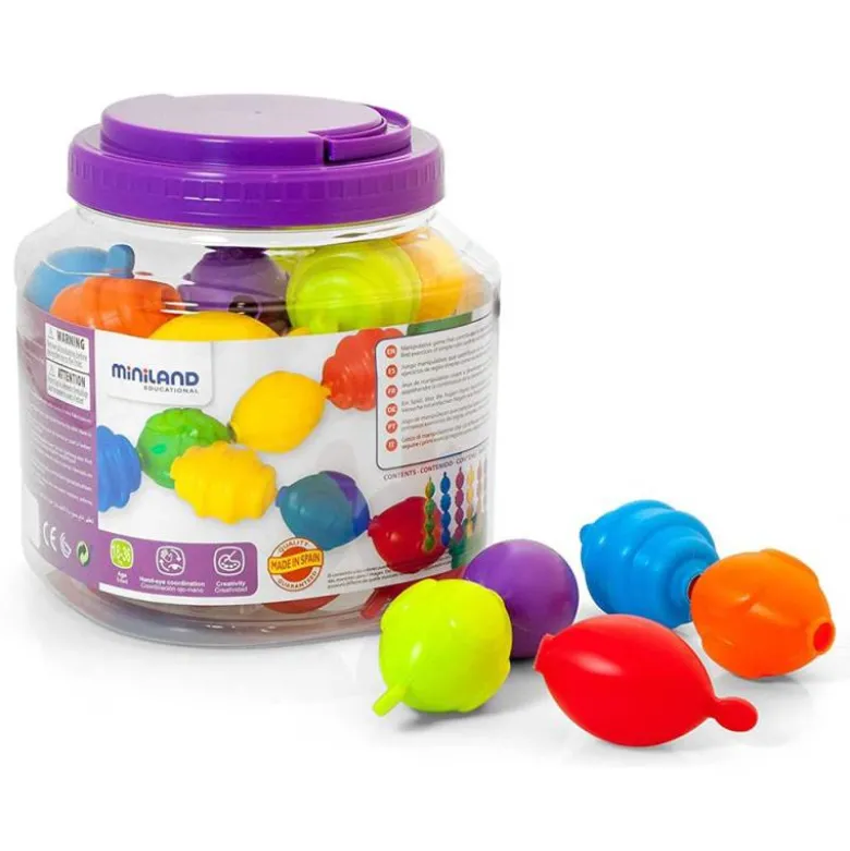 Juego para bebes a partir de 2 años Maxichain 4 cuentas Miniland