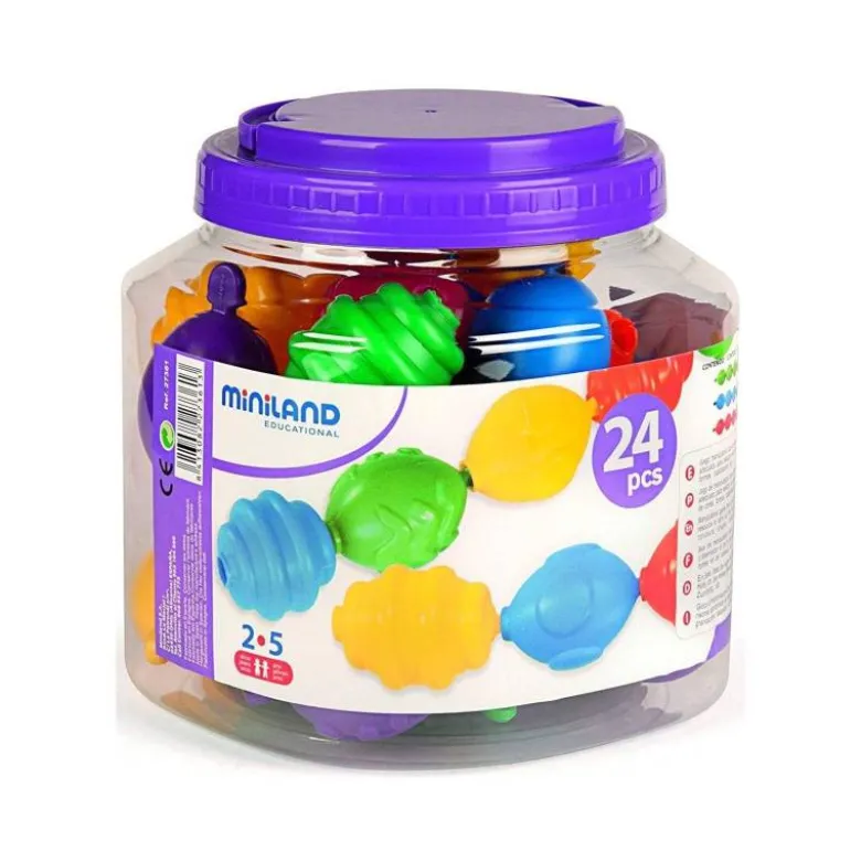 Juego para bebes a partir de 2 años Maxichain 4 cuentas Miniland