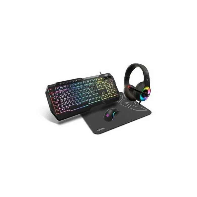 KIT GAMING KROM KENYA 4 IN 1 RGB AURICULARES / TECLADO / RATON / ALFOMBRILLA