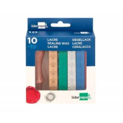LACRE LIDERPAPEL CON SELLO DE CARTA JUEGO DE 10 BARRAS COLORES SURTIDOS