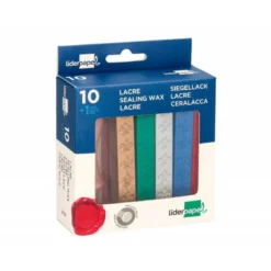 LACRE LIDERPAPEL CON SELLO DE CARTA JUEGO DE 10 BARRAS COLORES SURTIDOS