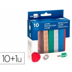 LACRE LIDERPAPEL CON SELLO DE CARTA JUEGO DE 10 BARRAS COLORES SURTIDOS