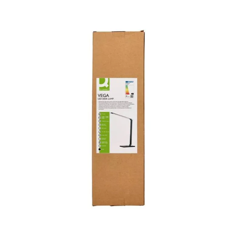 LAMPARA DE ESCRITORIO Q-CONNECT VEGA LED 10W 400 LM TACTIL 5 NIVELES DE COLOR BRILLO REGULABLE COLOR NEGRO