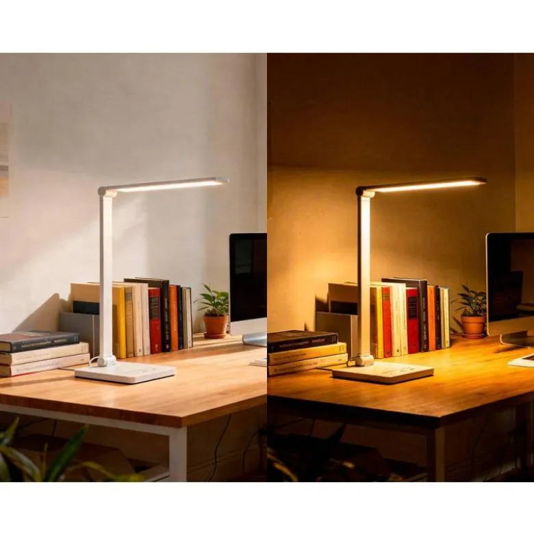 LAMPARA DE ESCRITORIO Q-CONNECT VEGA LED 10W 400 LM TACTIL 5 NIVELES DE COLOR BRILLO REGULABLE COLOR BLANCO