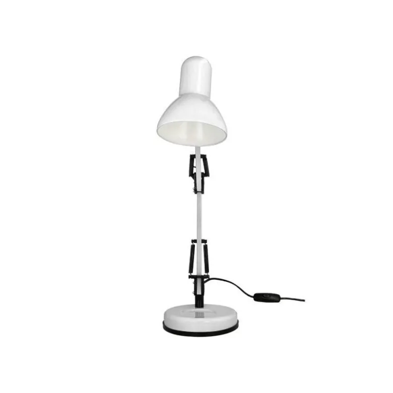 LAMPARA DE ESCRITORIO Q-CONNECT POLARIS METALICA CONINTERRUPTOR BRAZO DOBLE 3 ARTICULACIONES COLOR BLANCO