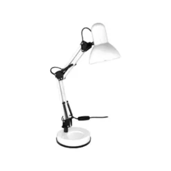 LAMPARA DE ESCRITORIO Q-CONNECT POLARIS METALICA CONINTERRUPTOR BRAZO DOBLE 3 ARTICULACIONES COLOR BLANCO