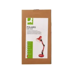LAMPARA DE ESCRITORIO Q-CONNECT POLARIS METALICA CONINTERRUPTOR BRAZO DOBLE 3 ARTICULACIONES COLOR ROJO