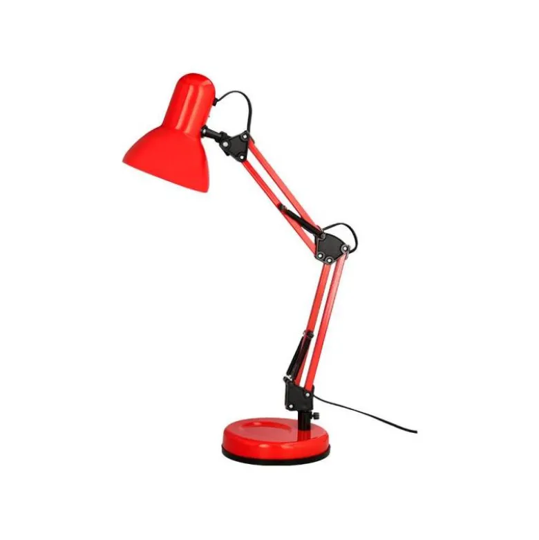 LAMPARA DE ESCRITORIO Q-CONNECT POLARIS METALICA CONINTERRUPTOR BRAZO DOBLE 3 ARTICULACIONES COLOR ROJO