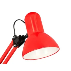 LAMPARA DE ESCRITORIO Q-CONNECT POLARIS METALICA CONINTERRUPTOR BRAZO DOBLE 3 ARTICULACIONES COLOR ROJO