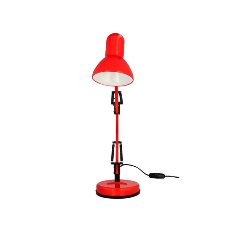 LAMPARA DE ESCRITORIO Q-CONNECT POLARIS METALICA CONINTERRUPTOR BRAZO DOBLE 3 ARTICULACIONES COLOR ROJO