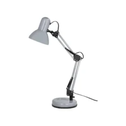 LAMPARA DE ESCRITORIO Q-CONNECT POLARIS METALICA CONINTERRUPTOR BRAZO DOBLE 3 ARTICULACIONES COLOR PLATA