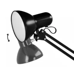 LAMPARA DE ESCRITORIO Q-CONNECT ANTARES METALICA CONPINZA INTERRUPTOR BRAZO DOBLE 3 ARTICULACIONES COLOR NEGRO