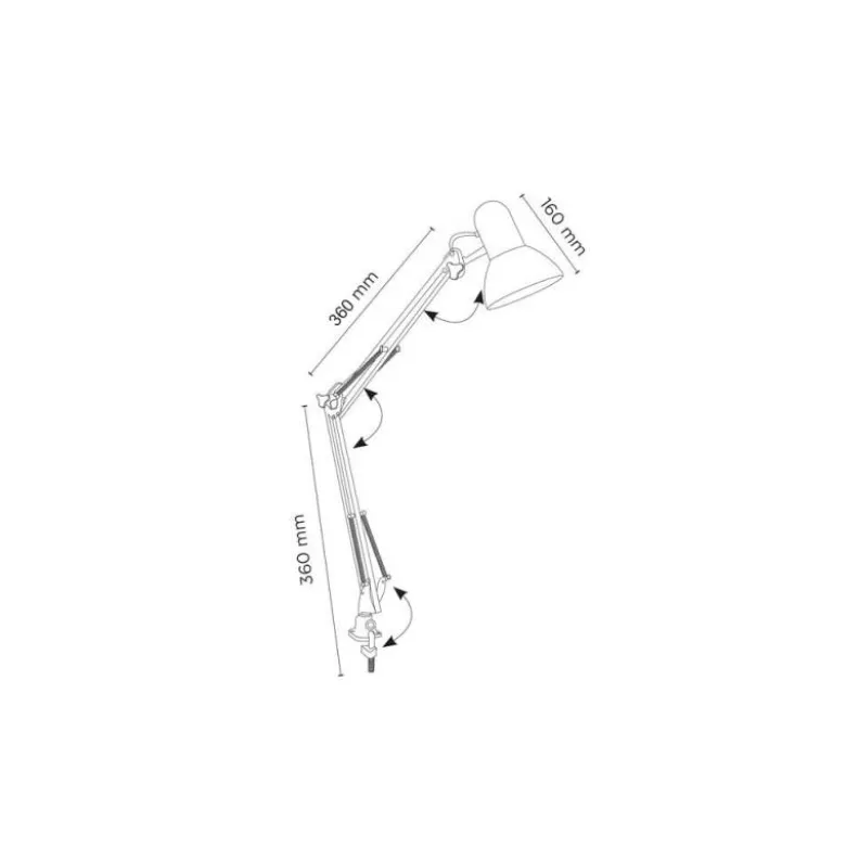 LAMPARA DE ESCRITORIO Q-CONNECT ANTARES METALICA CONPINZA INTERRUPTOR BRAZO DOBLE 3 ARTICULACIONES COLOR NEGRO