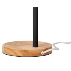 LAMPARA DE ESCRITORIO Q-CONNECT ORION METALICA CON DETALLES DE MADERA BRAZO FLEXIBLE COLOR NEGRO