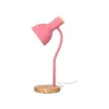 LAMPARA DE ESCRITORIO Q-CONNECT ORION METALICA CON DETALLES DE MADERA BRAZO FLEXIBLE COLOR ROSA