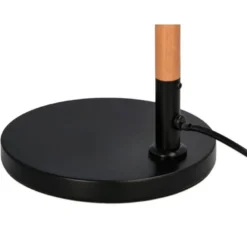 LAMPARA DE ESCRITORIO Q-CONNECT DENEB METALICA CON DETALLES DE MADERA INTERRUPTOR2 ARTICULACIONES COLOR NEGRO