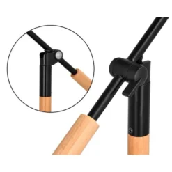 LAMPARA DE ESCRITORIO Q-CONNECT DENEB METALICA CON DETALLES DE MADERA INTERRUPTOR2 ARTICULACIONES COLOR NEGRO