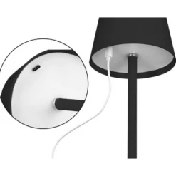 LAMPARA DE ESCRITORIO Q-CONNECT NOVA LED 2W 200 LM METALICA TACTIL RECARGABLE USB-C COLOR NEGRO