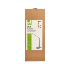 LAMPARA DE ESCRITORIO Q-CONNECT SIRIO LED 13W 800 LMTACTIL 3 NIVELES DE COLOR BRILLO REGULABLE COLOR PLATA