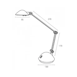 LAMPARA DE OFICINA ARCHIVO 2000 CON BRAZO DOBLE ARTICULADO REGULABLE EN ALTURA LED 3W COLOR PLATA