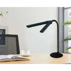 LAMPARA DE OFICINA ARCHIVO 2000 INALAMBRICA RECARGABLE 2 CABEZALES MOVILES LED 6W ABS COLOR NEGRO 180X340X360 MM
