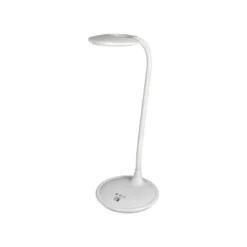 LAMPARA DE OFICINA Q-CONNECT SOBREMESA PROFESIONAL ABS 18 LEDS 5W INTERRUPTOR SENSOR 3 NIVELES CON LUPA COLOR BLANCO