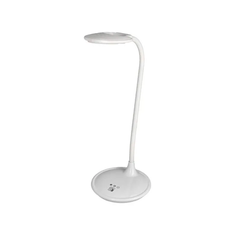 LAMPARA DE OFICINA Q-CONNECT SOBREMESA PROFESIONAL ABS 18 LEDS 5W INTERRUPTOR SENSOR 3 NIVELES CON LUPA COLOR BLANCO