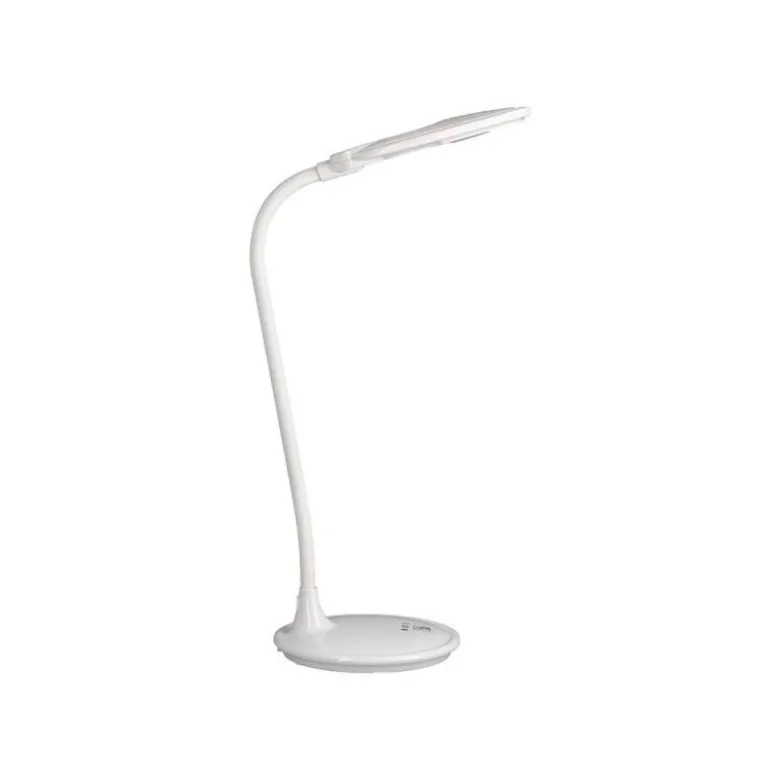 LAMPARA DE OFICINA Q-CONNECT SOBREMESA PROFESIONAL ABS 18 LEDS 5W INTERRUPTOR SENSOR 3 NIVELES CON LUPA COLOR BLANCO