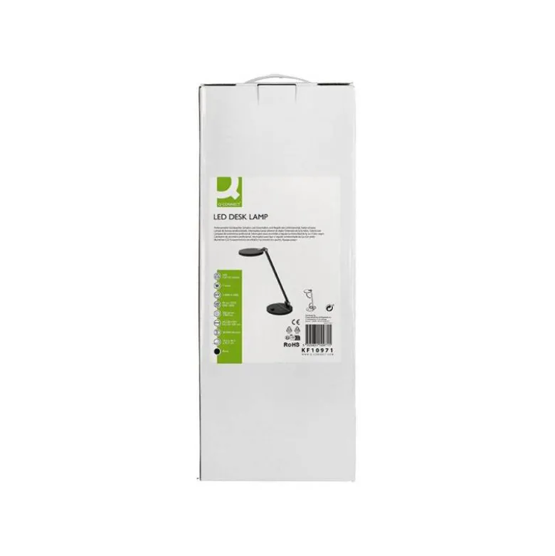 LAMPARA DE OFICINA Q-CONNECT SOBREMESA PROFESIONAL ABS 80 LEDS 7 W CON INTERRUPTOR COLOR NEGRO