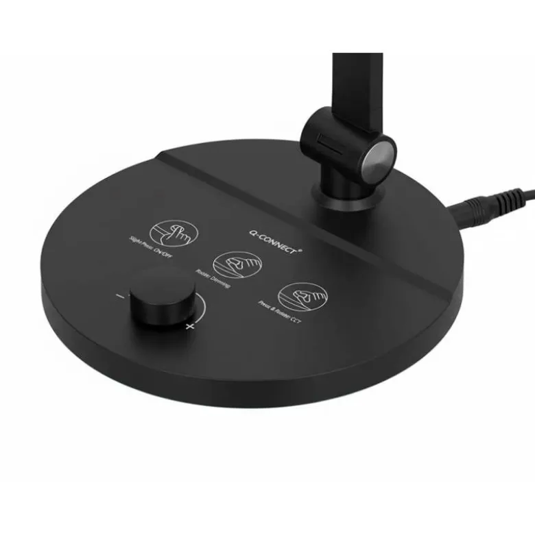 LAMPARA DE OFICINA Q-CONNECT SOBREMESA PROFESIONAL ABS 80 LEDS 7 W CON INTERRUPTOR COLOR NEGRO