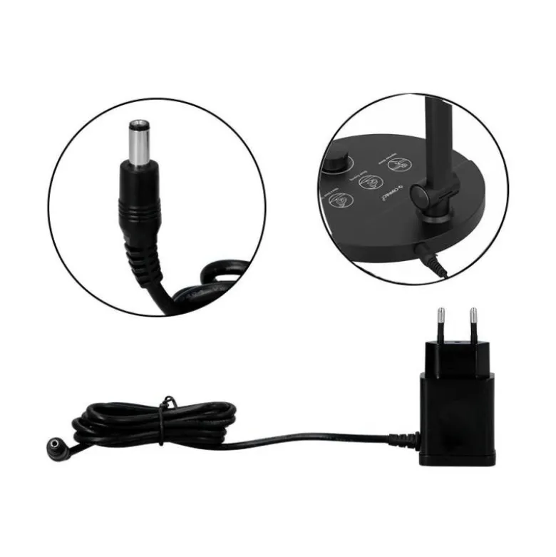 LAMPARA DE OFICINA Q-CONNECT SOBREMESA PROFESIONAL ABS 80 LEDS 7 W CON INTERRUPTOR COLOR NEGRO