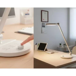LAMPARA DE OFICINA Q-CONNECT SOBREMESA PROFESIONAL ABS 80 LEDS 7 W CON INTERRUPTOR COLOR BLANCO