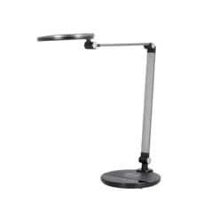 LAMPARA DE OFICINA Q-CONNECT SOBREMESA PROFESIONAL ALUMINIO 9W 120 LED CARGADOR MOVIL COLOR NEGRO