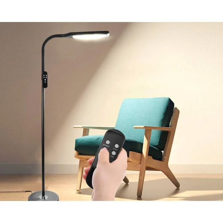 LAMPARA DE SUELO Q-CONNECT 15W CON CONTROL REMOTO ALTURA 146 CM COLOR NEGRO
