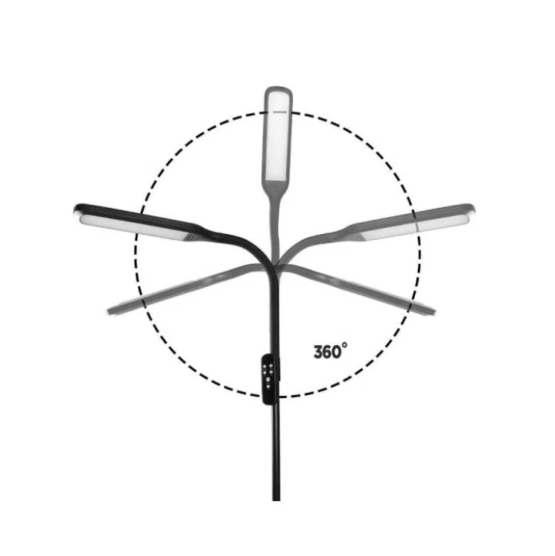 LAMPARA DE SUELO Q-CONNECT 15W CON CONTROL REMOTO ALTURA 146 CM COLOR NEGRO