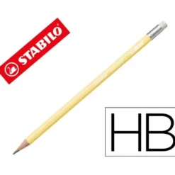 LAPICES DE GRAFITO CON GOMA STABILO SWANO MINA 2,2 MM DUREZA HB AMARILLO PASTEL