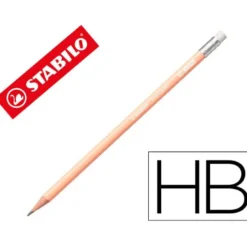 LAPICES DE GRAFITO CON GOMA STABILO SWANO MINA 2,2 MM DUREZA HB MELOCOTON PASTEL