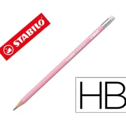 LAPICES DE GRAFITO CON GOMA STABILO SWANO MINA 2,2 MM DUREZA HB ROSA PASTEL