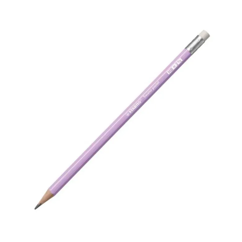 LAPICES DE GRAFITO CON GOMA STABILO SWANO MINA 2,2 MM DUREZA HB EXPOSITOR DE 72 UNIDADES COLORES PASTELES