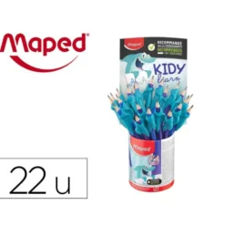 LAPICES DE GRAFITO MAPED HB CON GOMA BORRAR + ADAPTADOR ERGONOMICO CUBILETE DE 22 UNIDADES