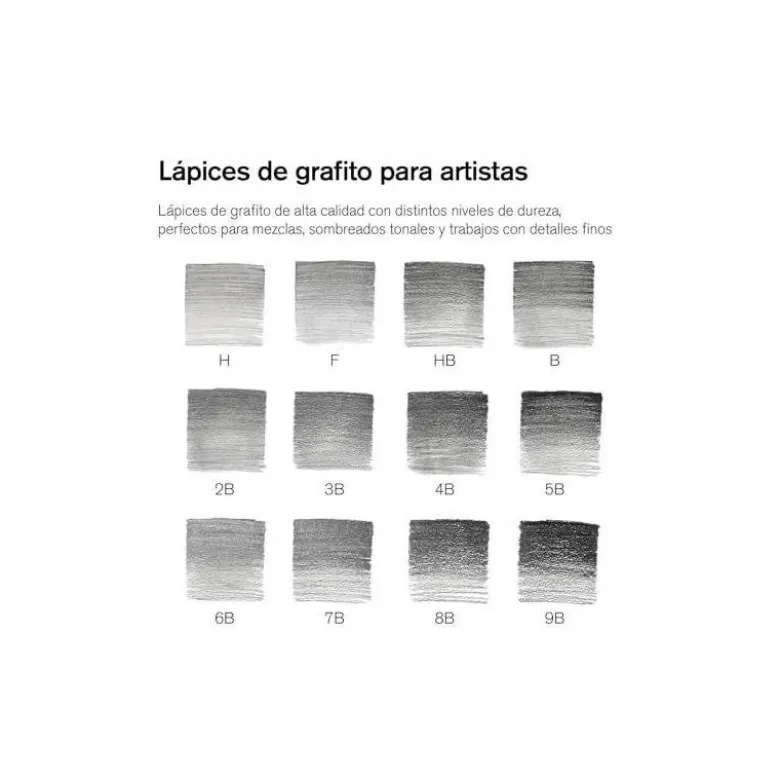LAPICES DE GRAFITO WINSOR&NEWTON STUDIO COLECCION CAJA METALICA CON 12 UNIDADES GRADUACIONES