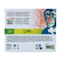 LAPICES CERA BLANDA LIDERPAPEL REDONDA CAJA DE 24 UNIDADES COLORES SURTIDOS