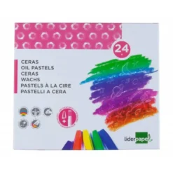Lapices cera blanda Liderpapel 24 unidades + sacapuntas + portaceras