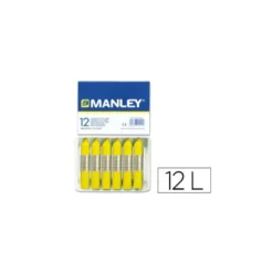 Lapices cera blanda Manley caja 12 unidades amarillo limon