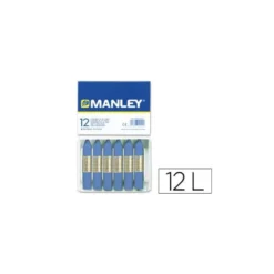Lapices cera blanda Manley caja 12 unidades azul ultramar