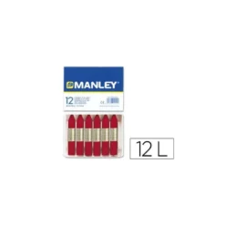 Lapices cera blanda Manley caja 12 unidades carmin permanente