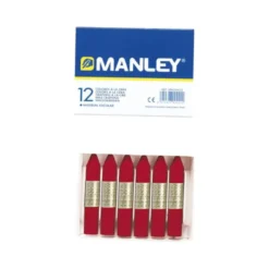 Lapices cera blanda Manley caja 12 unidades carmin permanente